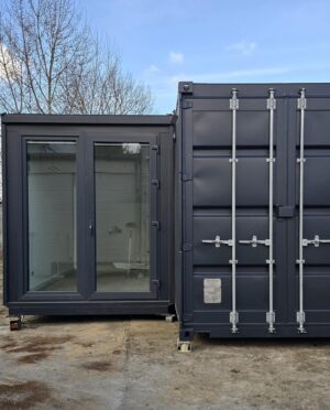 Used Office F30 container office – two connected modules in anthracite