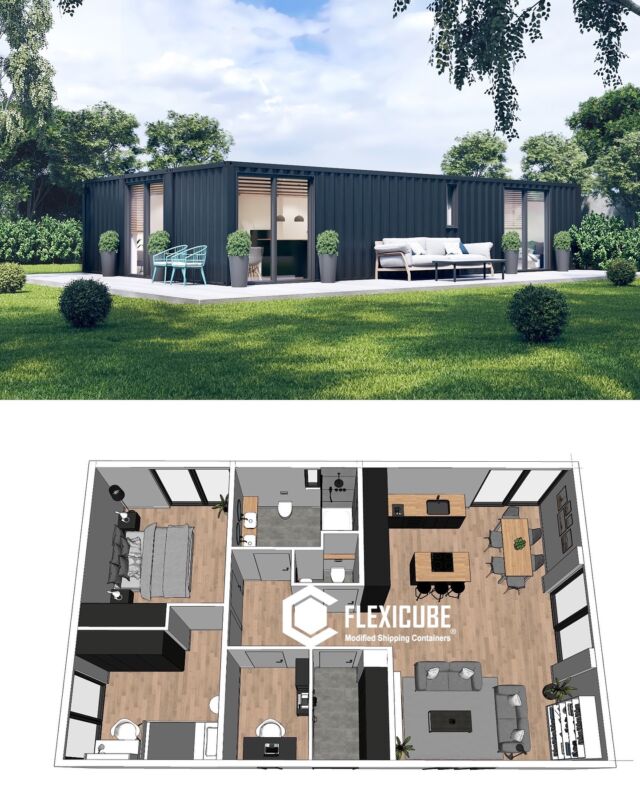 L90 home 🏡 made of 3 x 40ft hc containers#container #containerhome #containerhouse #modularhome #modular #shippingcontainerhome #shippingcontainerhouse #build #bighouse #modernhome #modernhouse #homesweethome #flexicubepl #houses #beautifulhomes #cozyhome #cozyhouse #apartmentliving #apartment #dreamhomes #dreamhouse #shippingcontainer #glamping #airbnb #guesthouse #gardenhouse #berlin #vienna #hamburg