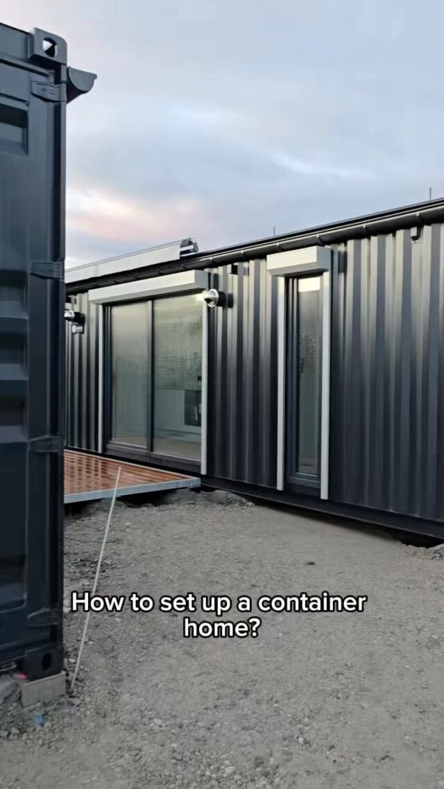 How to set up a container house? 🏡#containerhome #containerhouse #tinyhome #guesthouse #mancave #shippingcontainerhouse #shippingcontainerhome #flexicubepl #modernhouse #modernhome #flexicube #containerdesign #housedesign #containerlife #airbnb #homeinspiration #homeideas #minimalliving  #homeinspo #container #containerarchitecture #cabin