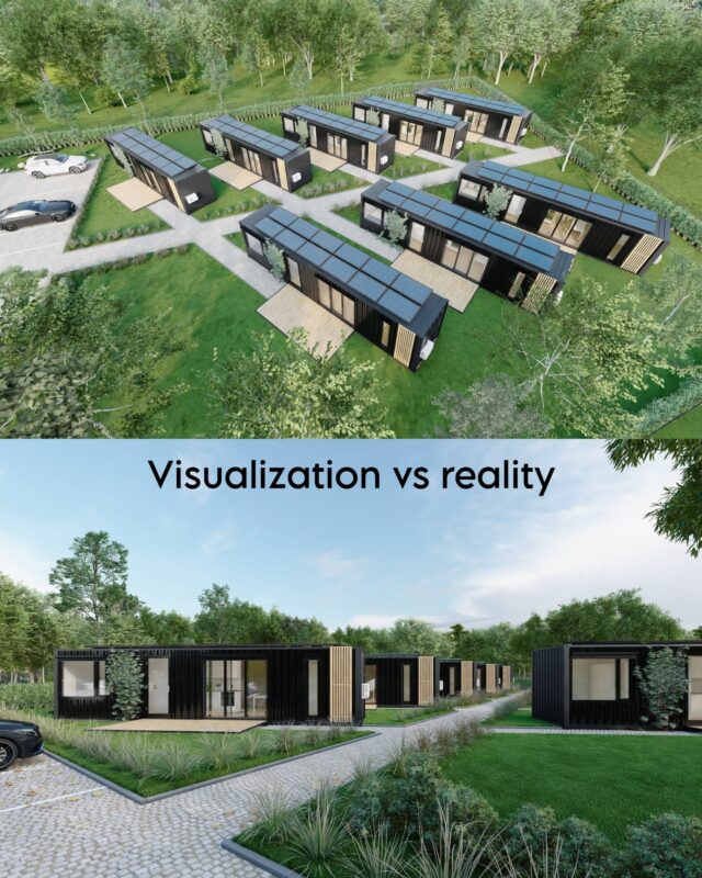 Visualization vs reality 🙌🏻 L30.9 Germany 🇩🇪#containerhome #containerhouse #tinyhome #dreamhome #cabin
