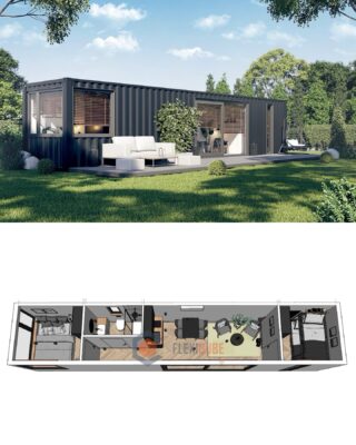 L30.8 🏡 40ft hc container with 2 bedrooms offers a comfortable and functional space for 4 people ✨#newhome #container #containerhome #containerhouse #tinyhome
